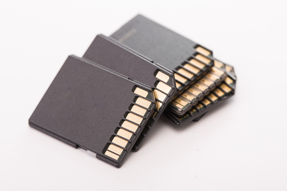 Stack black memory SD card isolated
